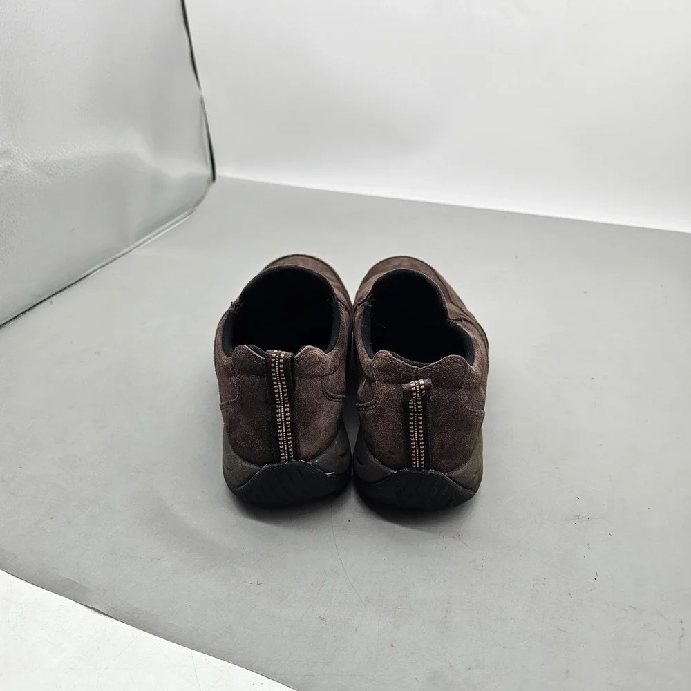 LL Bean Mens Comfort Mocs Dark Brown Suede Slip On Shoes 10 Wide 254540